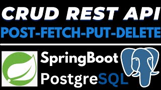 CRUD operations in PostgreSQL using Spring Boot tutorial  POST UPDATE FETCH DELETE  REST API [upl. by Sabina290]