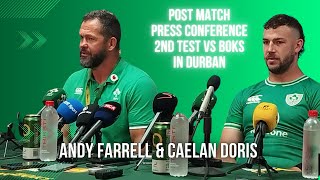 IRELAND Andy Farrell amp Caelan Doris react to their win in the 2nd test vs Springboks [upl. by Arly]