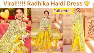 Beautiful Radhika Merchant Haldi Ceremony Dress  VIRAL Haldi Dress of Radhika Merchant 💛 [upl. by Atig16]