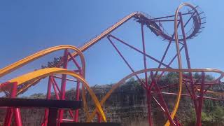 Wonder Woman Golden Lasso Coaster Six Flags Fiesta Texas  Off Ride Footage Aug 2024 [upl. by Aroel865]