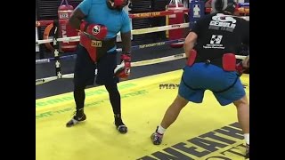 Bermane Stiverne Sparring at Mayweather Boxing Club Training For Povetkin [upl. by Rosel357]