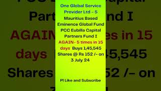 One Global Service Provider Ltd  5 I Mauritius Based Fund AGAIN Buys Shares I multibaggers [upl. by Collayer]