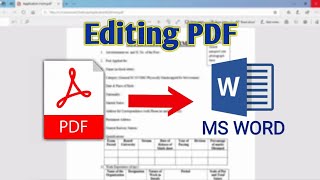 How to Edit PDF File in MS Word  Convert PDF to Word [upl. by Ricketts927]