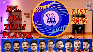 Ipl All Team Player List 2025 tata ipl Ipl live trendingvideo [upl. by Sakram]