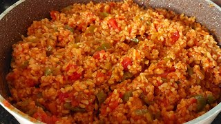 PİLAV ENFES  Salçalı Domatesli Sebzeli Bulgur Pilavı Tarifi  Salçalı Bulgur Pilavı Nasıl Yapılır [upl. by Abdella]