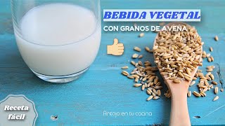 Leche vegetal de avena receta con granos de avena [upl. by Allegra]