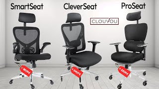 CLOUVOU SmartSeat vs CleverSeat vs ProSeat 2024  Ergonomische BÜROSTÜHLE im Vergleich [upl. by Leahcam]