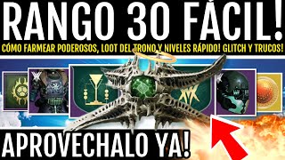 GLITCH PARA SUBIR al RANGO 30 de FYNCH MINA DE PODEROSOS LOOT DEL TRONO y REPUTACIÓN  Destiny 2 [upl. by Ecnahs]