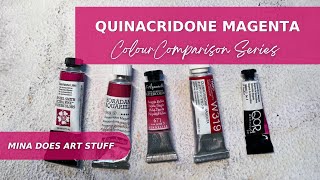 Quinacridone Magenta  Colour Comparison Series  Mina Does Art Stuff [upl. by Glennis]