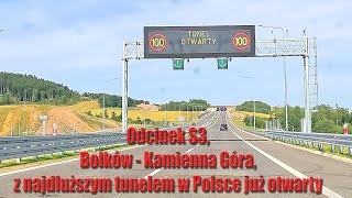 Najdłuższy tunel w Polsce już Otwarty Oficjalne otwarcie S3 na Dolnym Śląsku Przejazd 4k Ultra HD [upl. by Cecilia306]