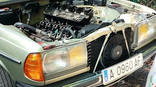 restauration dune vieille Mercedes w123 230e اصلاح مرسيدس 230e مشكل خلط الماء مع الزيت [upl. by Maxima]