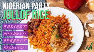 Party Jollof Rice  Easiest Method Perfect Result [upl. by Aiyn]