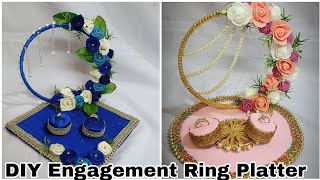 Engagement ring tray decoration ideasdiy engagement ring platterdiy wedding wedding crafts [upl. by Hardigg]