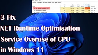 NET Runtime Optimisation Service Overuse of CPU in Windows 113 Fix [upl. by Owena810]