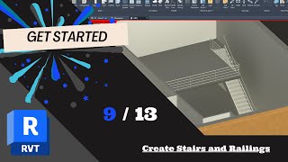 Create Stairs and Railings in Revit [upl. by Robin]