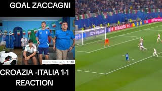 Italy fans crazy reaction to Zaccagnis goal Italy vs Croatia [upl. by Fredette]