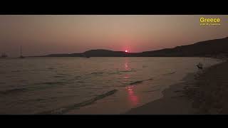 Elafonisos  Greece  Sunset  Simos  beach 4k  Ελαφόνησος  Παραλία Σίμος  Ηλιοβασίλεμα [upl. by Tavish]