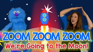 Zoom Zoom Zoom Were Going to the Moon Going on a Moon Hunt Nursery Rhyme Sing Play Create [upl. by Loziram]