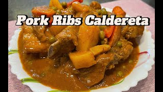 Pork Ribs Caldereta Recipe  How to Cook Yummy Pork CalderetaStew  Spaghetti Sauce Version [upl. by Mel]