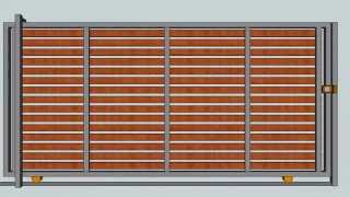 PORTÓN DE CORREDERA MADERAS HORIZONTALES  HORIZONTAL SLIDING WOOD GATE [upl. by Finlay]