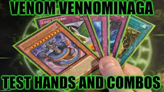 HOW TO PLAY A VENOM VENNOMINAGA DECK TEST HANDS COMBOS FEBRUARY 2021 YUGIOH [upl. by Bilat]