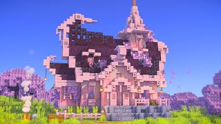 Minecraft  How to build a Fantasy Cherry House [upl. by Klarrisa947]