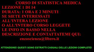 STATISTICA MEDICA  LEZIONE 1 DI 14  VARIABILI STATISTICHE [upl. by Noraa]