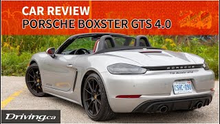 2021 Porsche 718 Boxster GTS 40  Car Review  Drivingca [upl. by Dlawso]