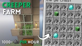 Minecraft EASIEST CREEPER FARM 121 Tutorial Java  Bedrock [upl. by Akemet]