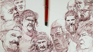 Sketchbook Techniques Portraits in Ink [upl. by Arbrab]