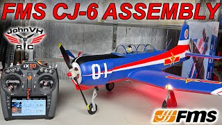 FMS 1200mm CJ6 UNBOXING AND ASSEMBLY fmsmodelRC fms cj6 warbird avgeeks review [upl. by Teemus]