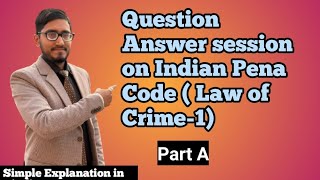 Law of Crime  I  part1 of IPC CCSU HPU MSU ICFAI MDU LPU MDU PUCUMDU lawofcrime ipc [upl. by Eynttirb5]