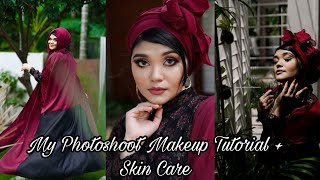 My Photoshoot makeup Look  Skin care routine  Nada Shareef  makeup tutorial [upl. by Aon]