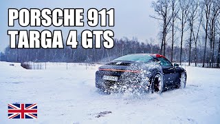 Porsche 911 Targa 4 GTS  Winter Ride ❄️ ENG  Test Drive and Review [upl. by Killian]