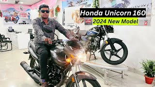 2024 HONDA UNICORN 160 Bs7  Unicorn 160 Review In Hindi By Sanjay Motor Garage [upl. by Ermine]