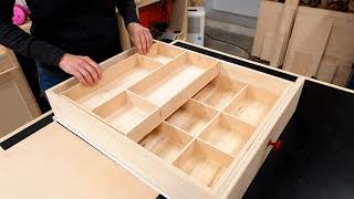 Workshop Drawer Organization  DIY Drawer Dividers with Sliding Tray [upl. by Eelamme]