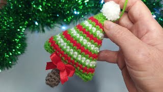 Albero Natale Uncinetto Tutorial 🎄 Christmas Tree Crochet 💚⭐ Arbol de Navidad  Arvore de Natal ✨ [upl. by Orpah884]