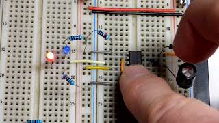 Monostable Mode 555 timer demonstration circuit [upl. by Sauls483]