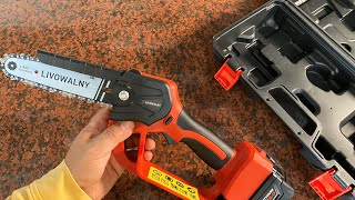 Uses Milwaukee Batteries 6Inch Mini Chainsaw from LIVOWALNY [upl. by Aelyk248]