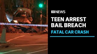 Teen accused of fatal crash remanded in custody for bail breach  ABC News [upl. by Atileda]