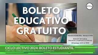 CICLO LECTIVO 2024 BOLETO EDUCATIVO GRATUITO [upl. by Fowler836]