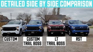 2022 Silverado Refresh Trims Compared  Custom Custom Trail Boss LT Trail Boss RST [upl. by Evans]