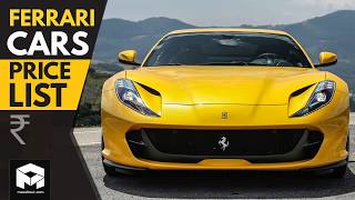 Ferrari Cars Price List 2018 [upl. by Katzen]