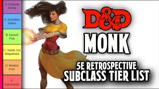 Monk Subclass Tier List  DampD 5e Retrospective [upl. by Adena]