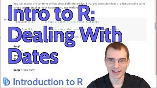 Introduction to R Dealing With Dates [upl. by Nashbar]