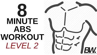 8 MINUTE ABS WORKOUT  LEVEL 2 [upl. by Nodnalb830]