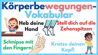 Lerne Deutsch mit Spaß Körperbewegungen mit Sätzen  Einfaches Deutsch [upl. by Cantone]