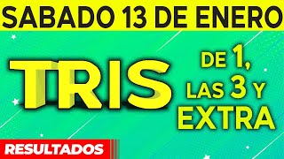 Resultado del sorteo de Tris de la Una Tres y Extra del Sábado 13 de Enero de del 2024 😱🤑💰💵 [upl. by Nagiem]