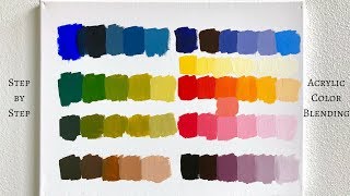 PRIMARY COLORS ONLY Acrylic Color Mixing Tutorial ColorByFeliks [upl. by Aihsein]