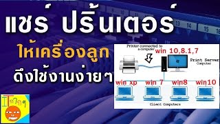 แชร์ปริ้นเตอร์ แบบ add driver ให้เครื่องลูก ทั้ง 32 64 bit windows 10817 [upl. by Gnanmas168]